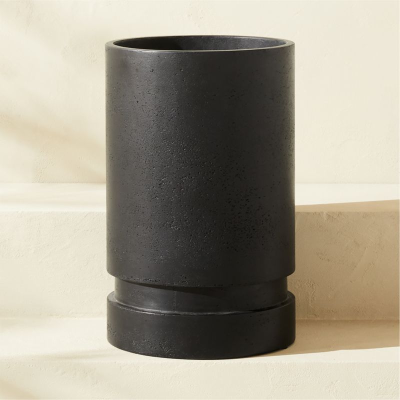 Argo Round Black Cement Indoor/Outdoor Planter Medium - image 2 of 5