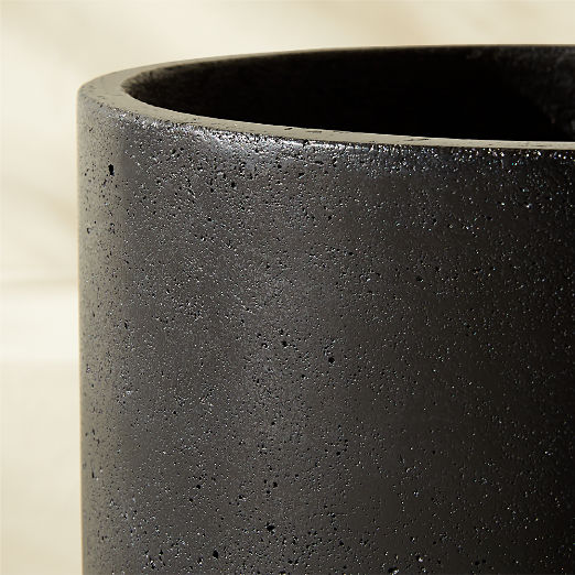 Argo Round Black Cement Indoor/Outdoor Planters