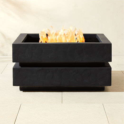 Argo Square Black Cement Fire Pit