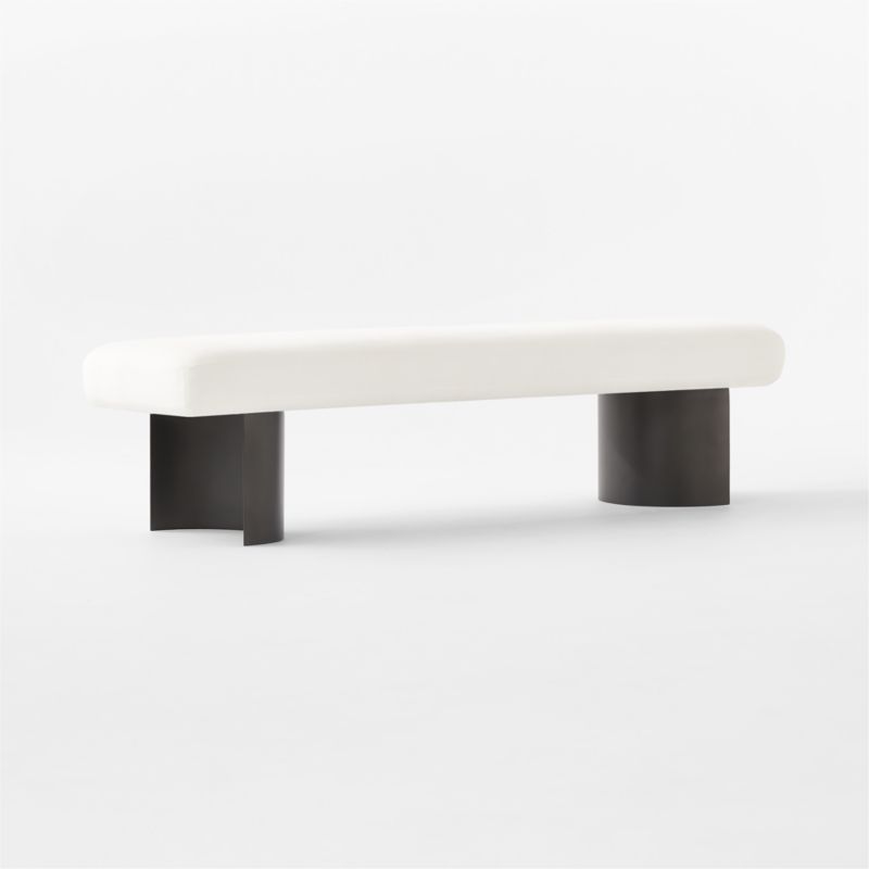 Argyle 63" White Linen Upholstered Bench - image 3 of 7