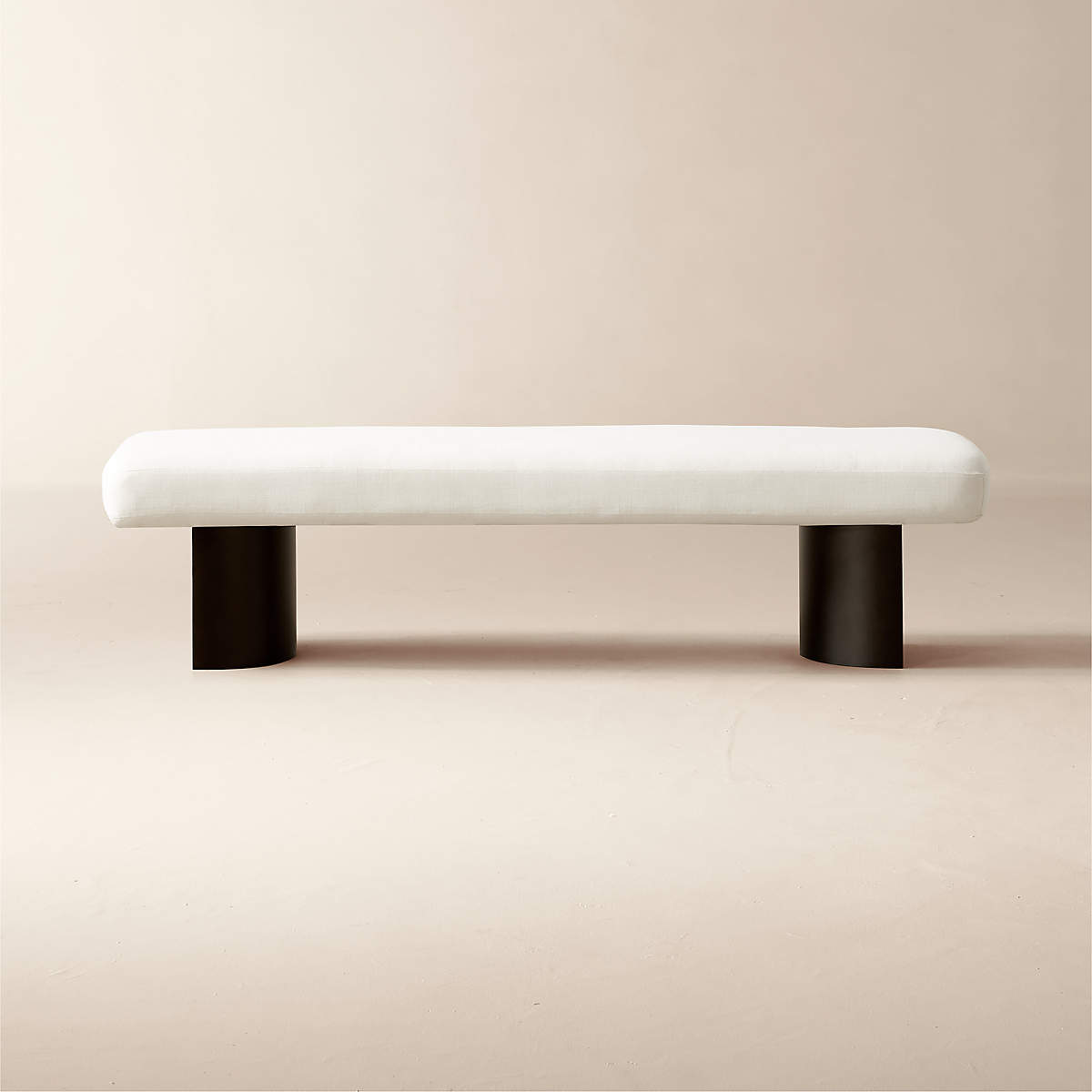 Argyle White Linen Upholstered Bench + Reviews CB2