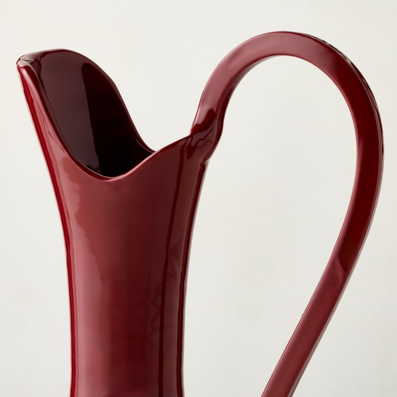 Arianna Burgundy Ceramic Pitcher Vase - image 2 of 4