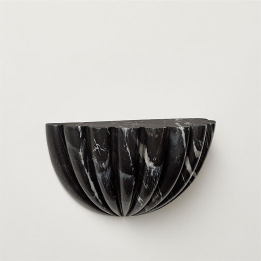 Ariel Black Marble Wall Shelf 13"