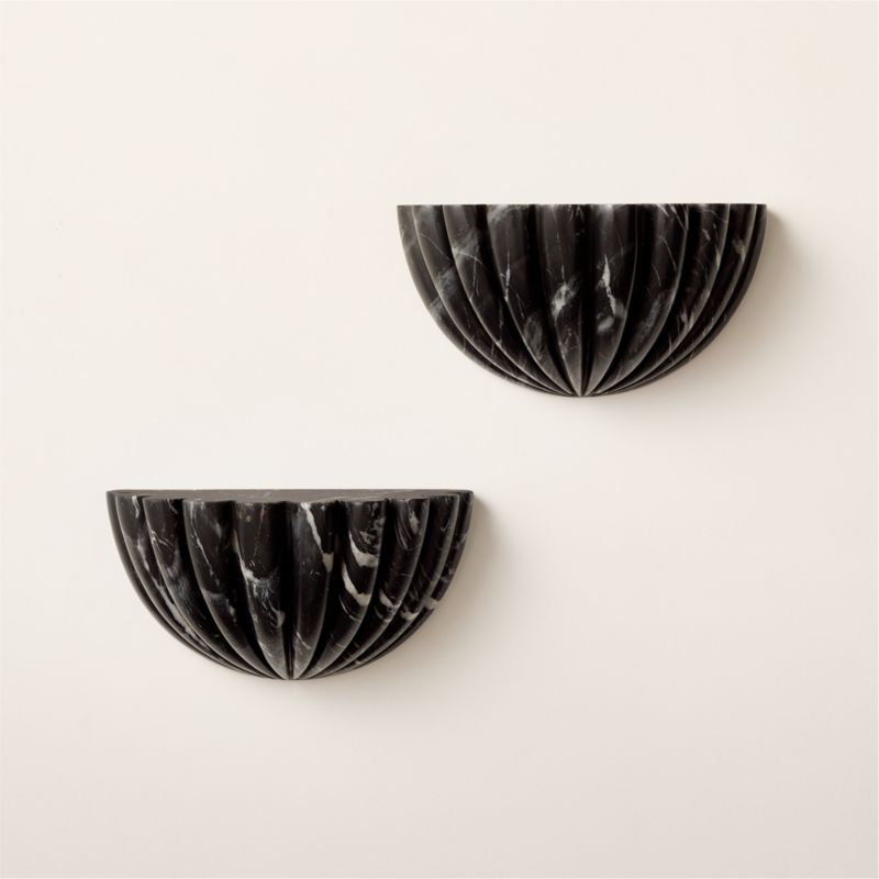 Ariel Black Marble Wall Shelf 13" - image 4 of 5