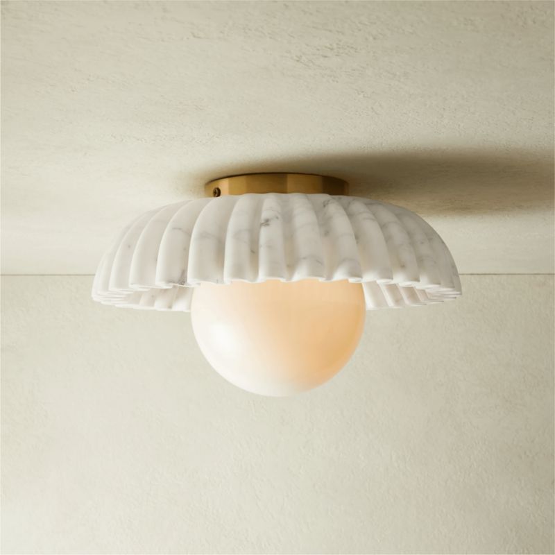 View Ariel Fluted Marble Flush Mount Light details