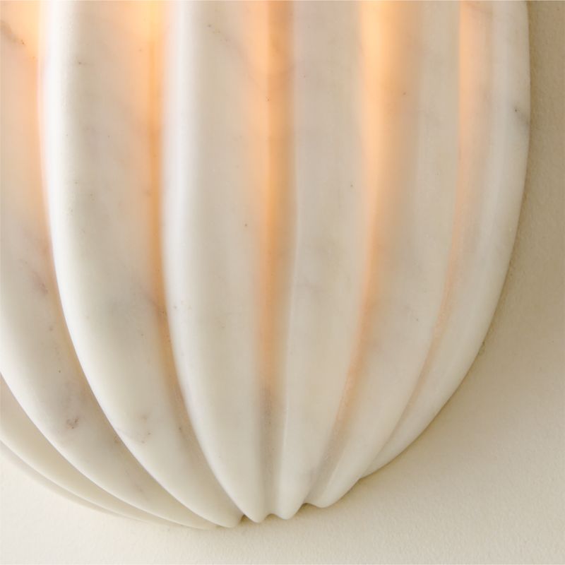 Ariel Fluted White Marble Wall Sconce - image 3 of 13