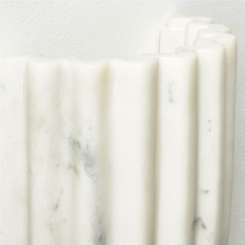 Ariel Fluted White Marble Wall Sconce - image 3 of 13