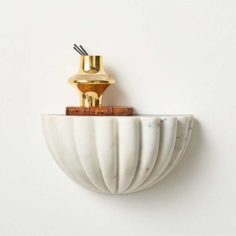 Ariel White Marble Wall Shelf 13" - image 1 of 5