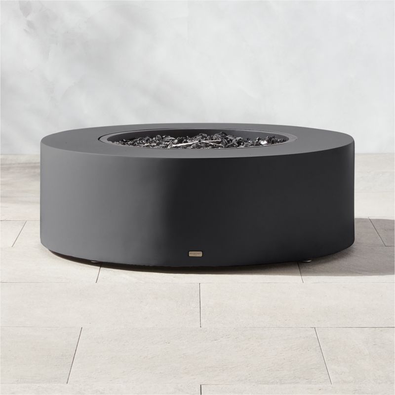 Ark Round Graphite Black Concrete Fire Table - image 1 of 4