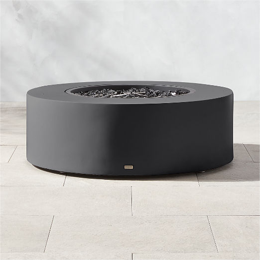 Ark Round Graphite Black Concrete Fire Table