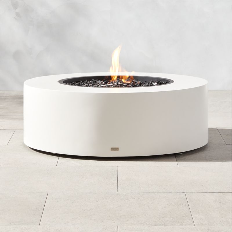 Ark Round Bone White Concrete Fire Table - image 0 of 5