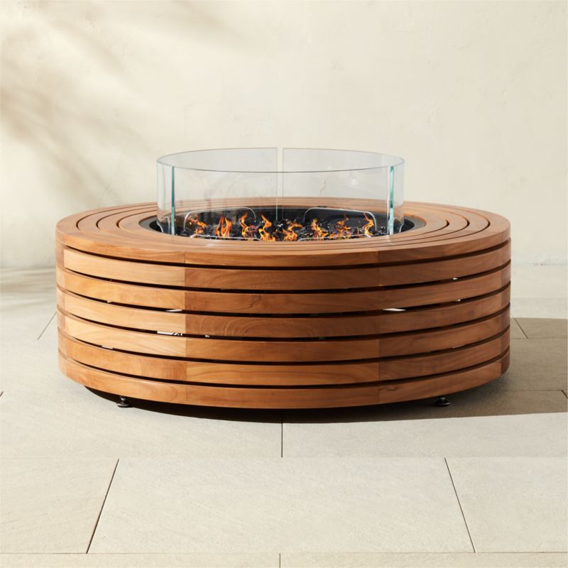 Ark Round Teak Wood Fire Table - image 0 of 6