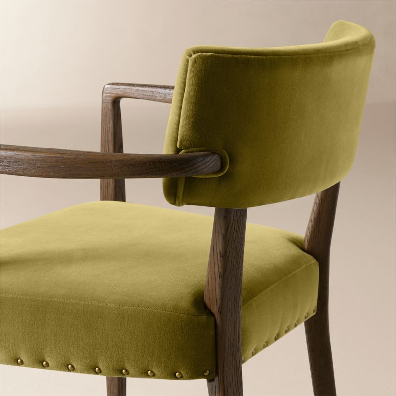 Arlo Olive Green Velvet Dining Armchair - image 6 of 8