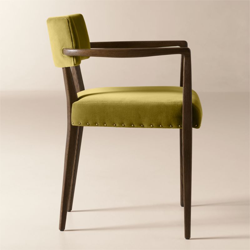 Arlo Olive Green Velvet Dining Armchair - image 4 of 8