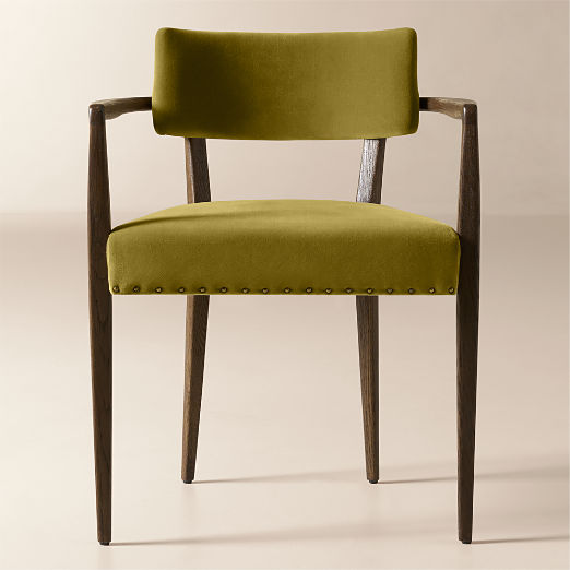 Arlo Olive Green Velvet Dining Armchair