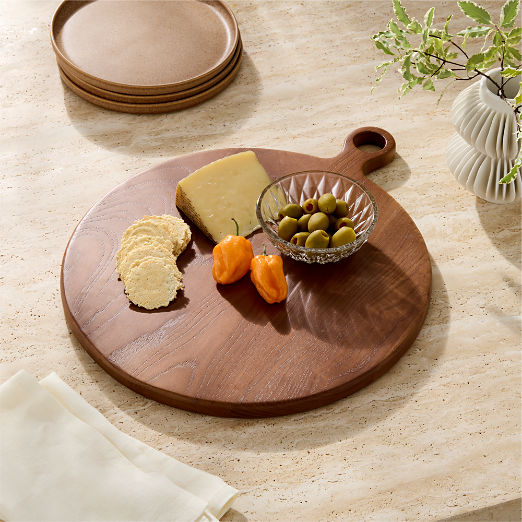 Arlo Round Ash Wood Serving Board 15"