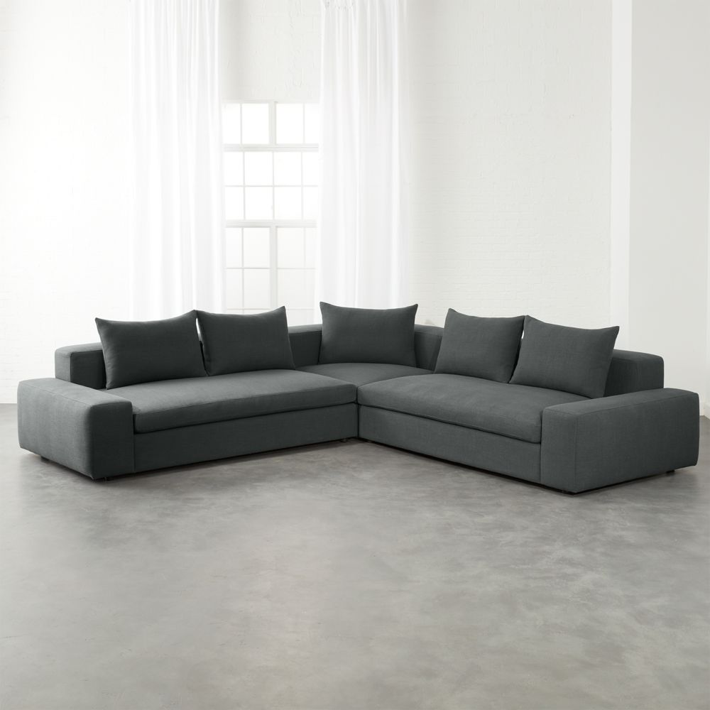 Arlo 3-Piece Iron Grey Wide Arm Sectional Sofa