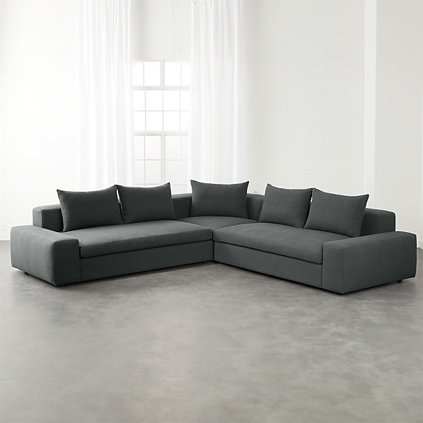 Arlo 3 Piece Iron Grey Wide Arm Sectional Sofa Reviews Cb2 Canada
