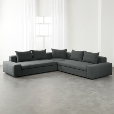 Arlo 3 Piece Iron Grey Wide Arm Sectional Sofa