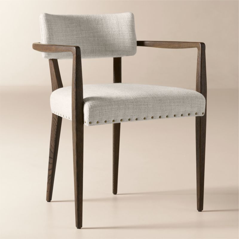 Arlo Warm White Performance Fabric Dining Armchair - image 3 of 8