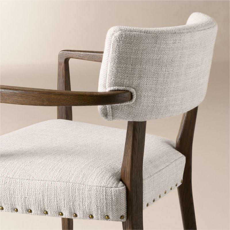 Arlo Warm White Performance Fabric Dining Armchair - image 6 of 8