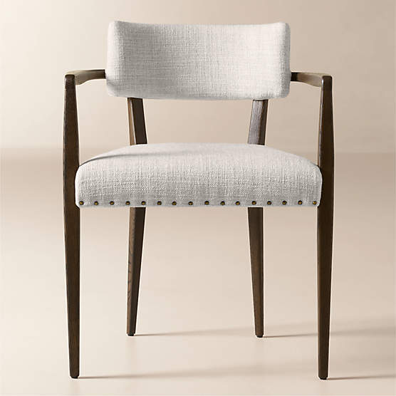 Arlo Warm White Performance Fabric Dining Armchair