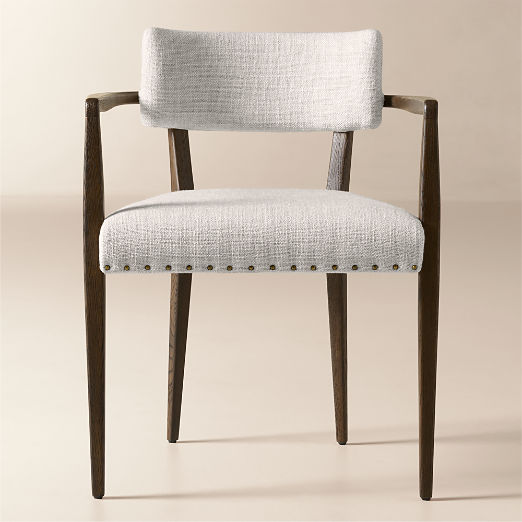 Arlo Warm White Performance Fabric Dining Armchair
