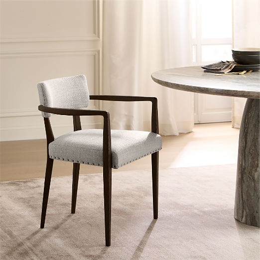 Arlo Warm White Performance Fabric Dining Armchair