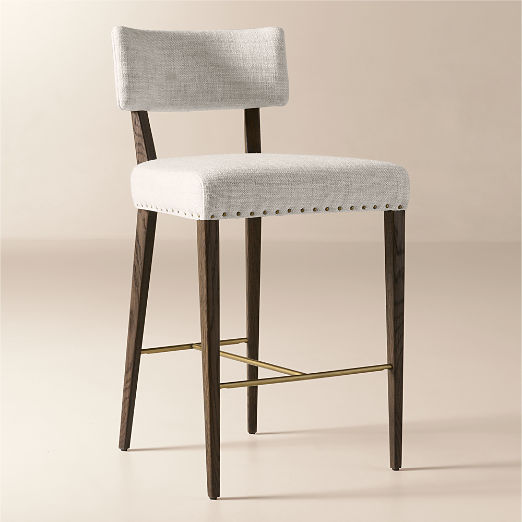 Arlo Warm White Performance Fabric Counter Stool Set of 2