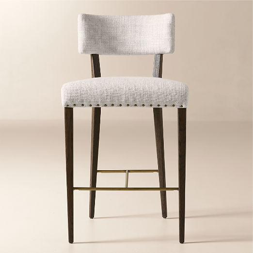 Arlo Warm White Performance Fabric Counter Stool Set of 2