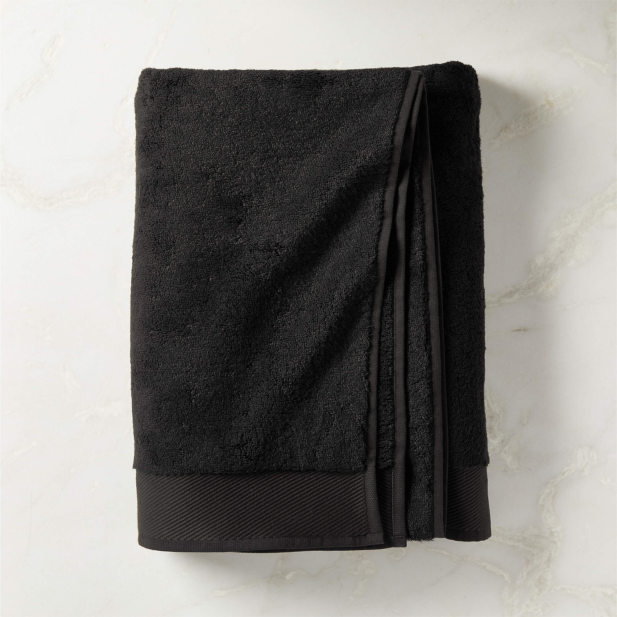 Arlow Organic Cotton Black Bath Sheet + Reviews CB2
