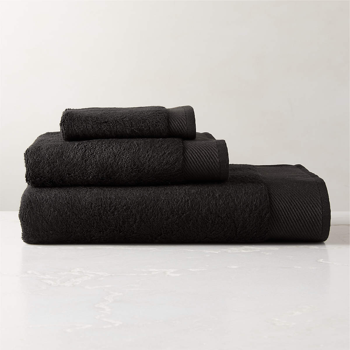Arlow Organic Cotton Black Bath Towel Set CB2