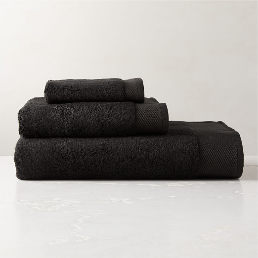 Arlow Organic Cotton Black Bath Towel Set