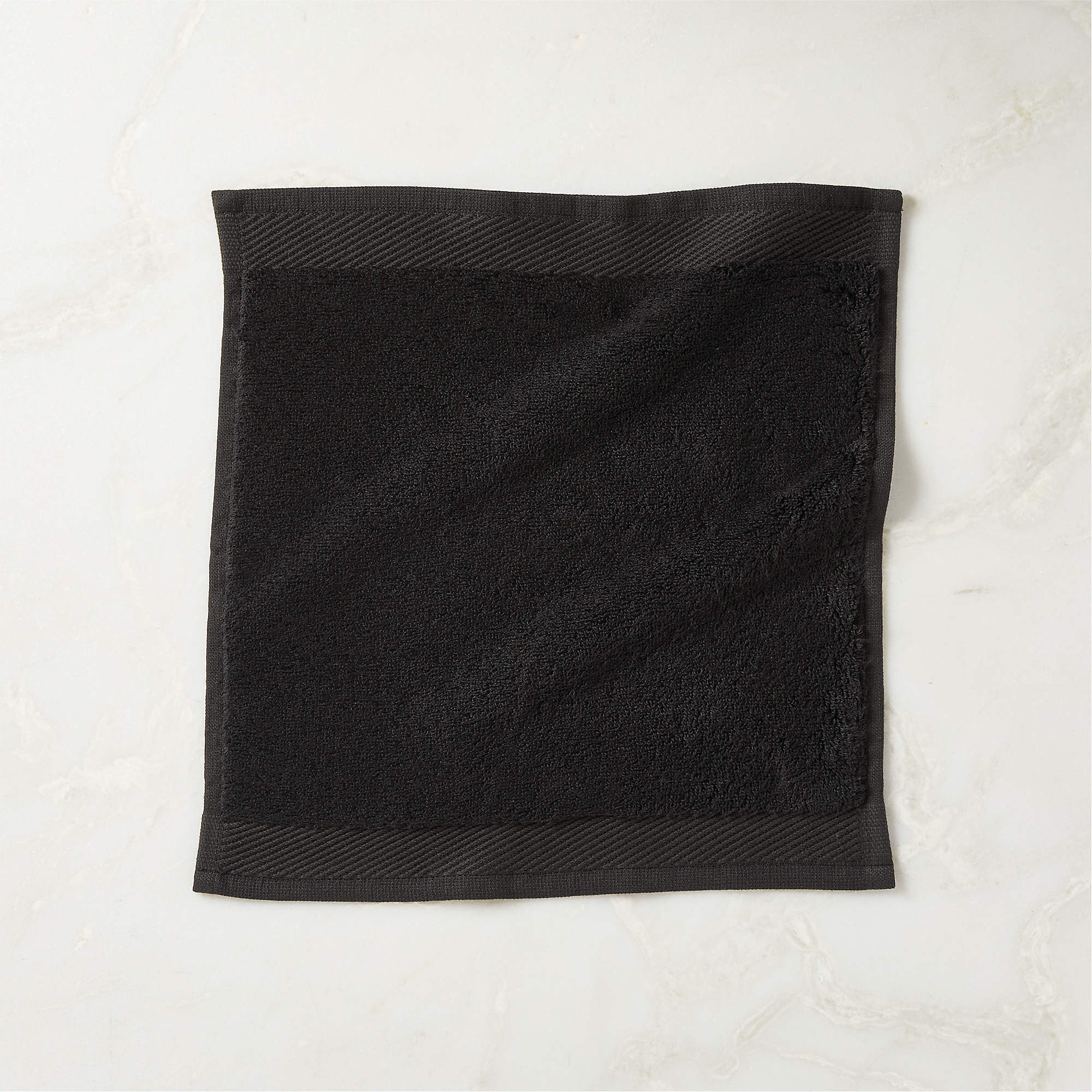 Arlow Organic Cotton Black Washcloth + Reviews  CB2