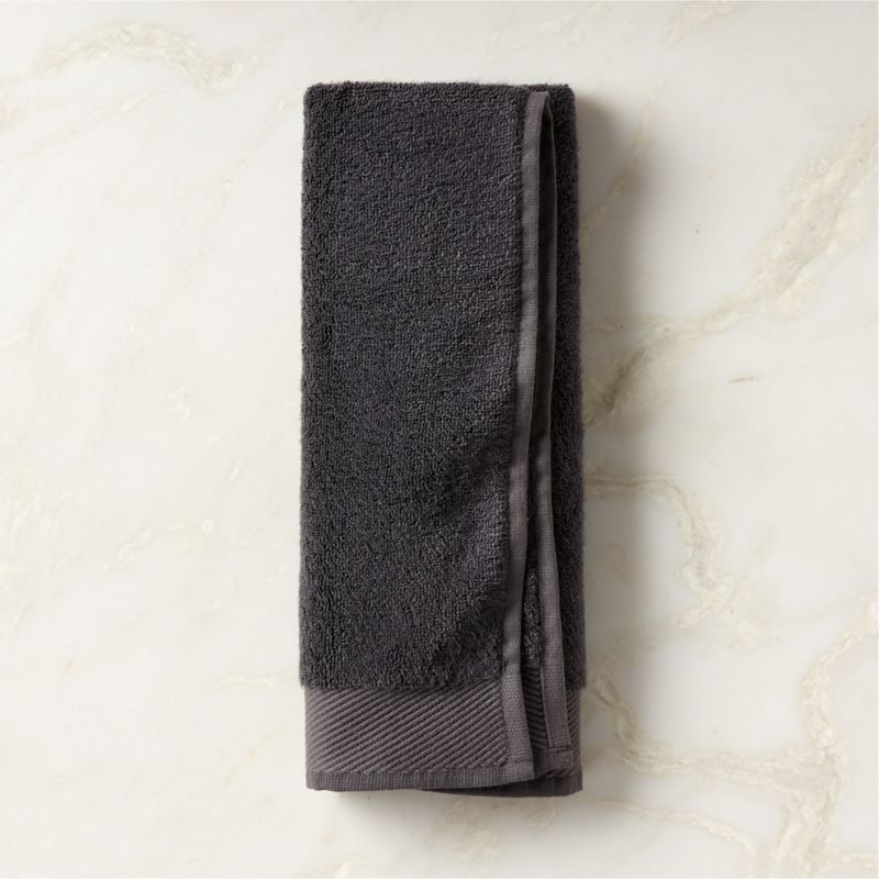 Arlow Organic Cotton Charcoal Grey Hand Towel - image 0 of 5