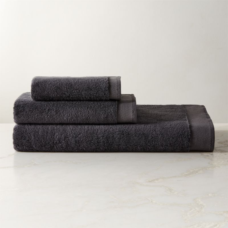 Arlow Organic Cotton Charcoal Grey Bath Sheet Set + Reviews CB2
