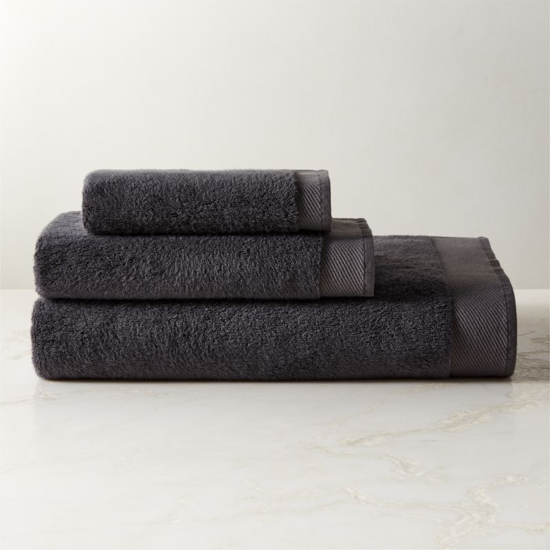 View Arlow Organic Cotton Charcoal Grey Bath Towel Set details