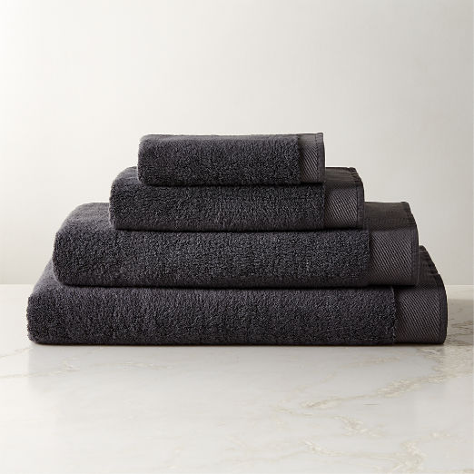 Arlow Organic Cotton Charcoal Grey Bath Towels