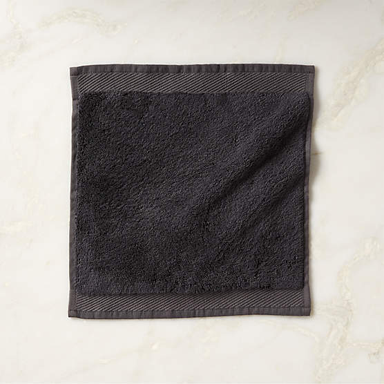 Arlow Organic Cotton Charcoal Grey Washcloth