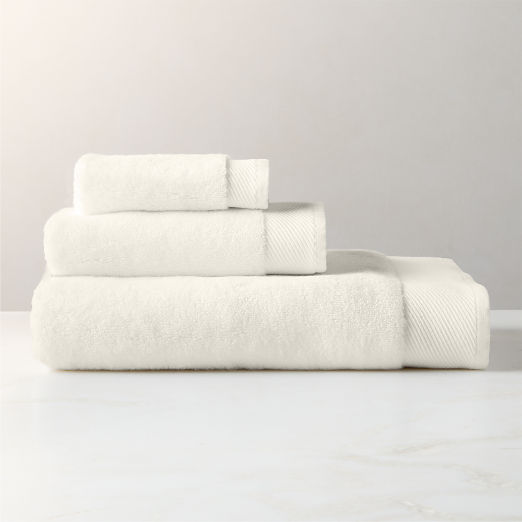 Arlow Organic Cotton Warm White Bath Towels