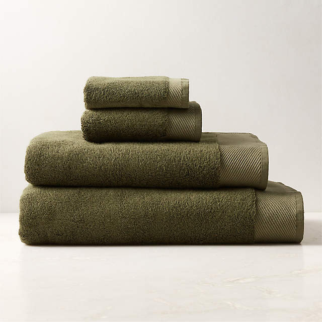 Arlow Organic Cotton Green Bath Towels CB2