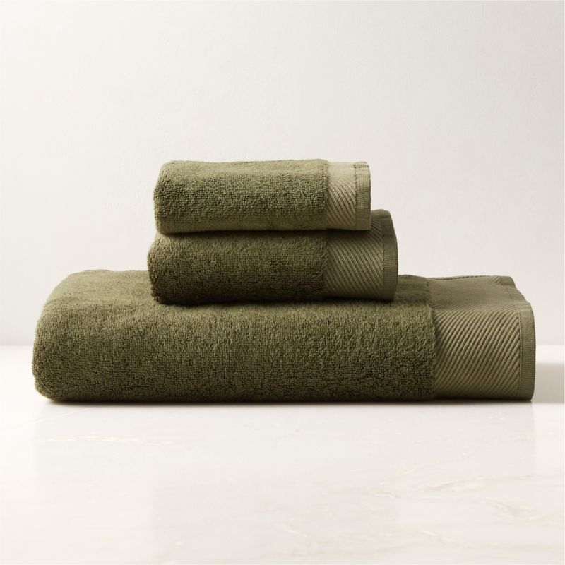 View Arlow Organic Cotton Green Bath Towel Set details