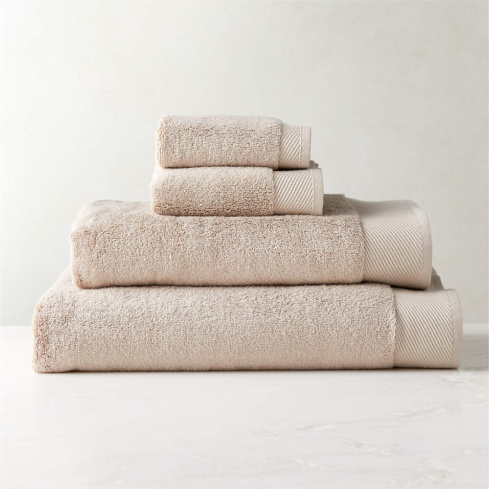 Arlow Organic Cotton Beige Bath Towel + Reviews