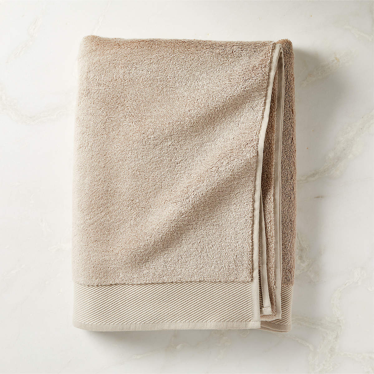 Arlow Organic Cotton Beige Bath Sheet + Reviews | CB2