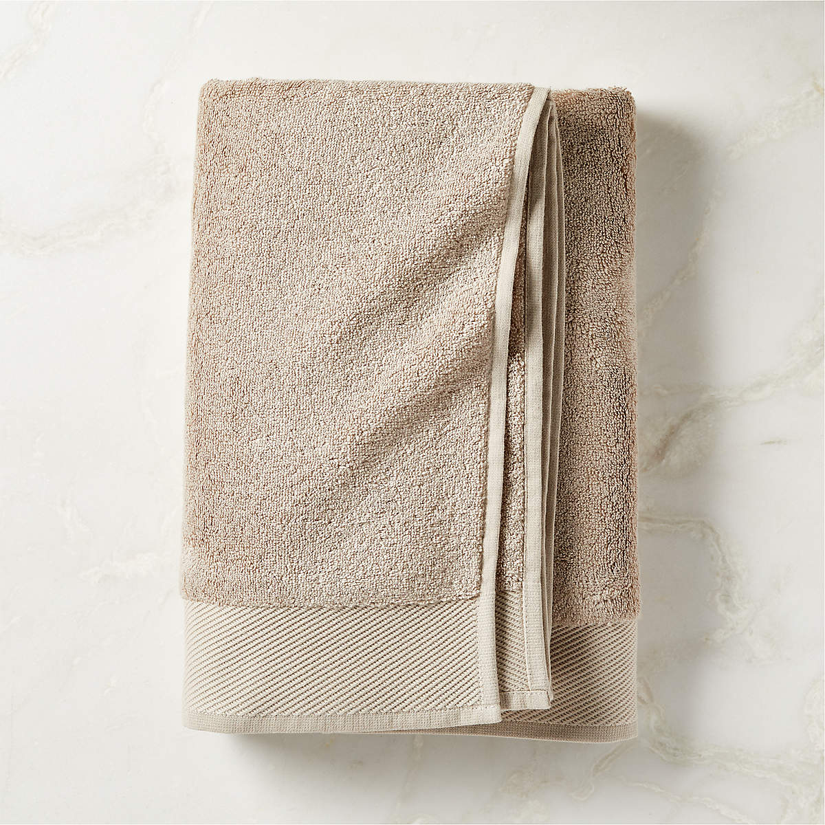 Arlow Organic Cotton Beige Bath Towel + Reviews | CB2