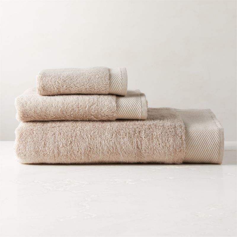 Arlow Organic Cotton Beige Bath Towel + Reviews