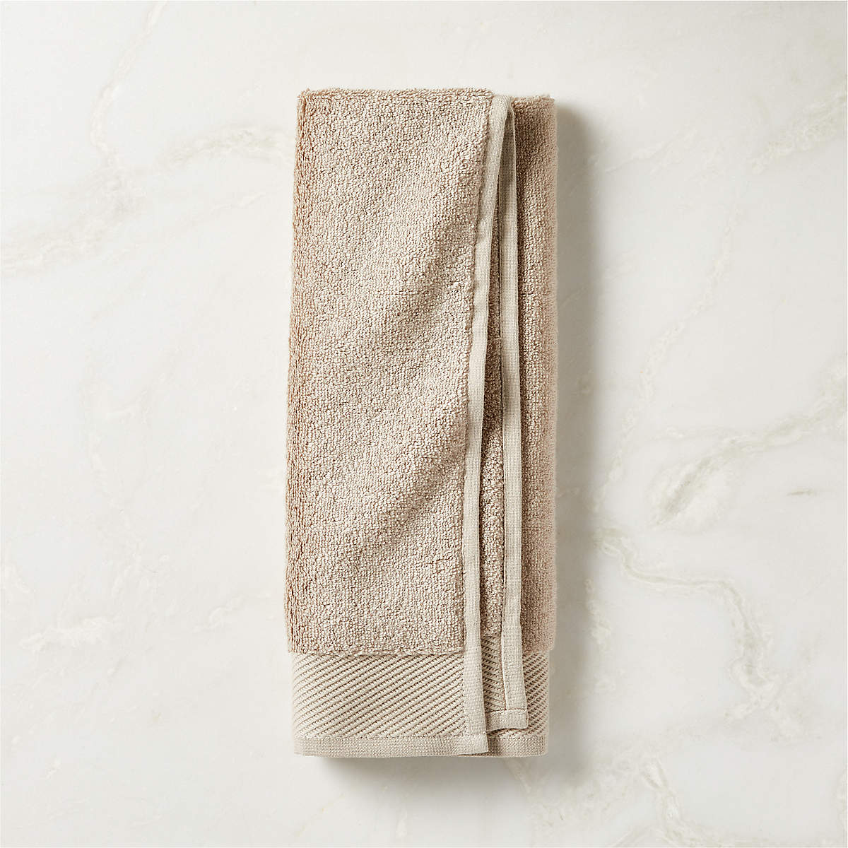 Arlow Organic Cotton Beige Hand Towel + Reviews | CB2