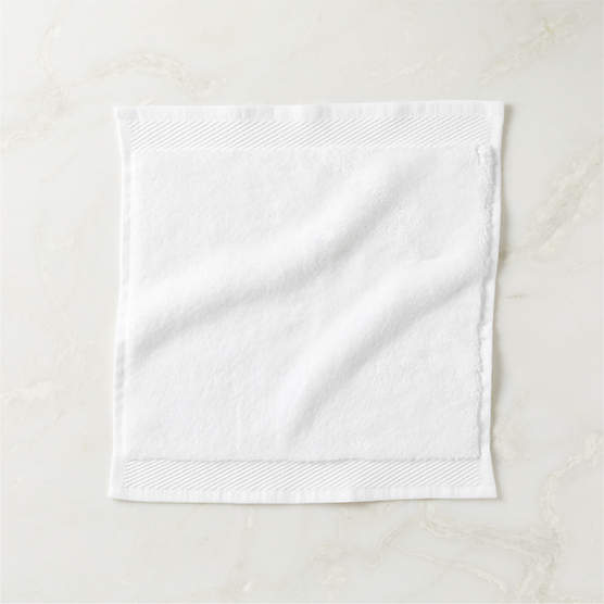 Arlow Organic Cotton White Washcloth