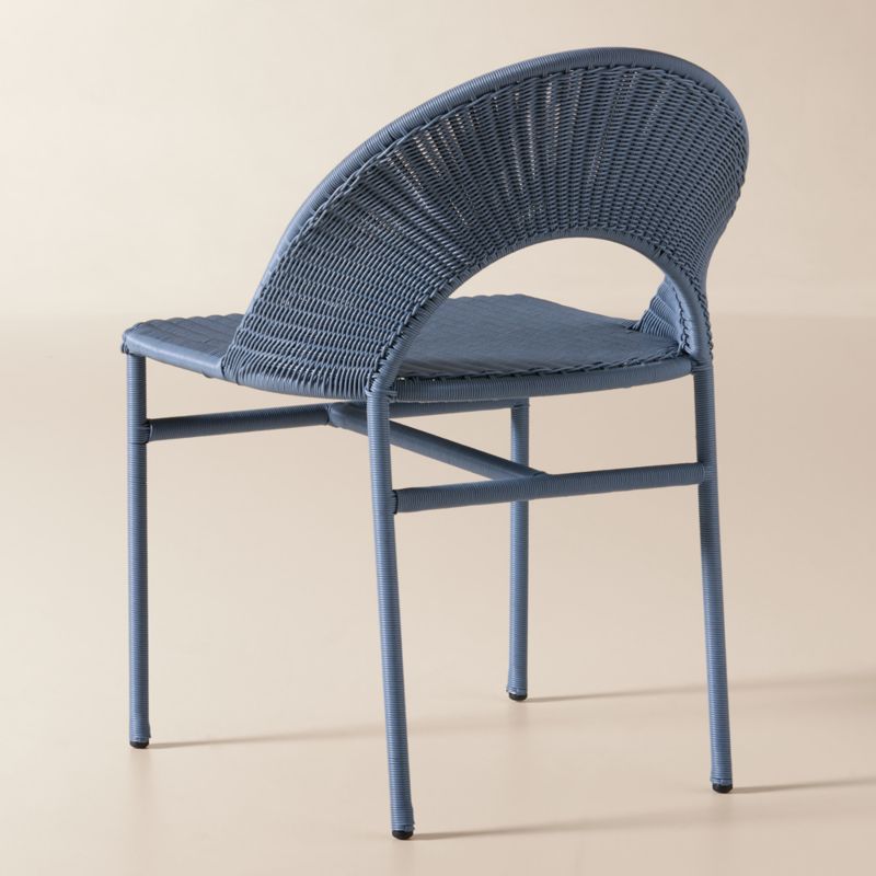 Arly Blue All-Weather Rattan Outdoor Dining Chairs Set of 4 - image 4 of 6