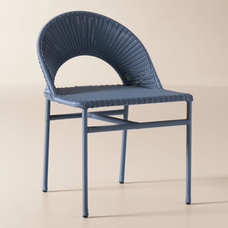 Arly Blue All-Weather Rattan Outdoor Dining Chairs Set of 4 - image 2 of 6